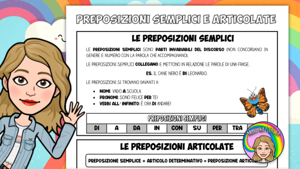 [Scheda] Regola delle preposizioni semplici e articolate – Maestra Giulia