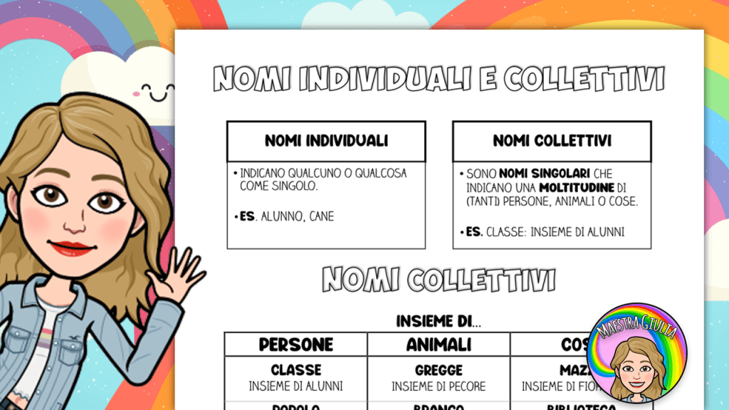 [Scheda] Regola nomi individuali e collettivi Maestra Giulia